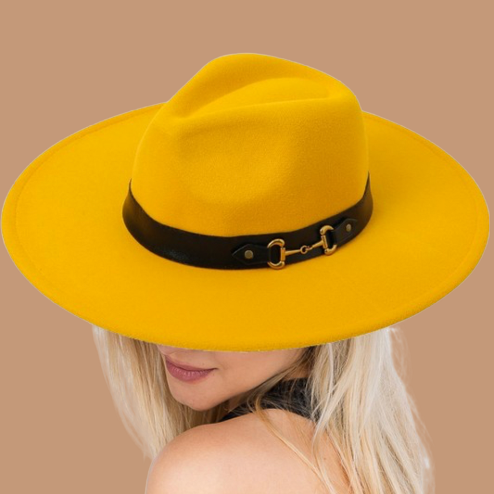 Wide Brim in Mustard
